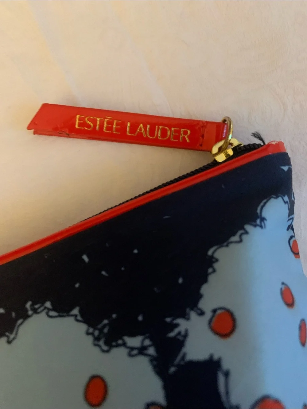Estee Lauder Orange & Light Blue Fashion Illustration Cosmetic Pouch